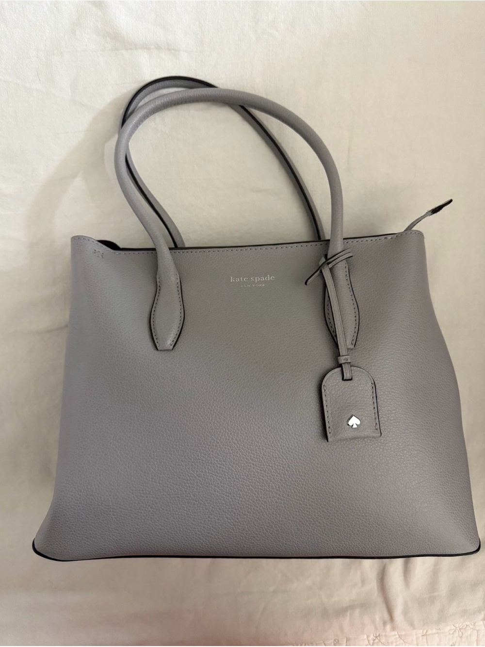 kate spade New York Grey Leather Tote Bag